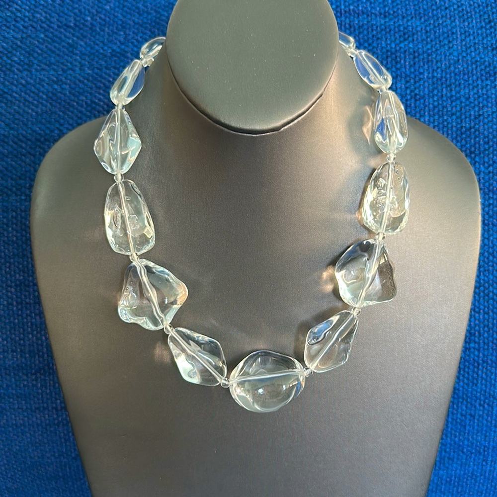 Ben-Amun Clear Chunky Lucite Ice Cube Necklace